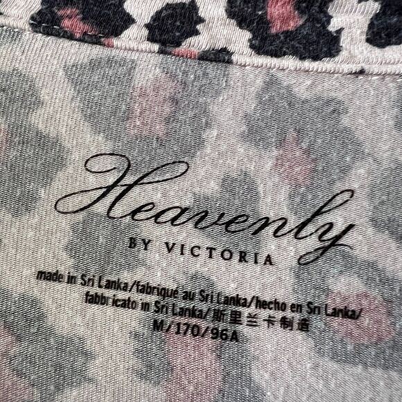 Victoria's Secret Heavenly Gown Pajama Shirt Dress Cheetah Print Button Up Sz M - Picture 9 of 12